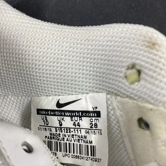 Nike Air Force 1 AF1 Leather Sneaker 31822-111 White Shoes Men Sz 10 - Picture 9 of 9